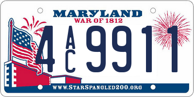 MD license plate 4AC9911