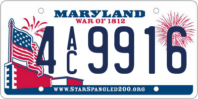 MD license plate 4AC9916