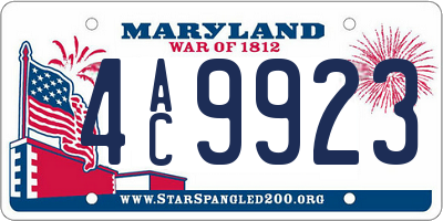MD license plate 4AC9923