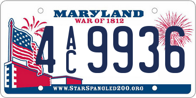 MD license plate 4AC9936