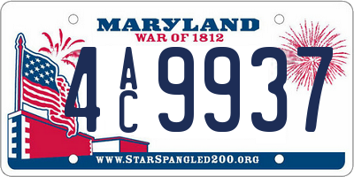 MD license plate 4AC9937