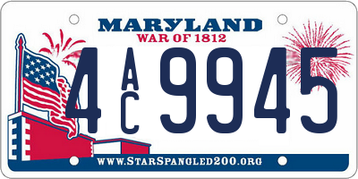 MD license plate 4AC9945