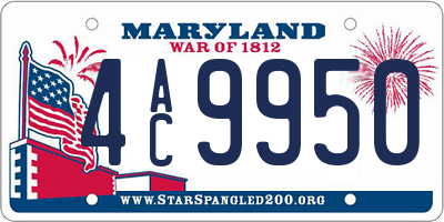 MD license plate 4AC9950