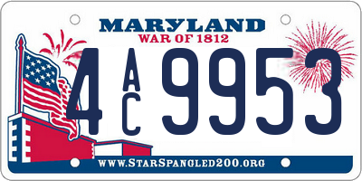MD license plate 4AC9953