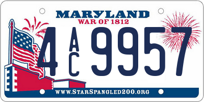 MD license plate 4AC9957
