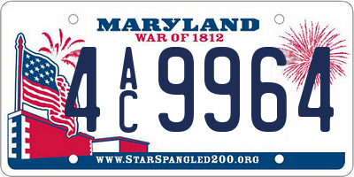 MD license plate 4AC9964