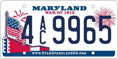 MD license plate 4AC9965