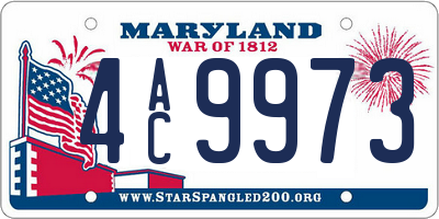 MD license plate 4AC9973