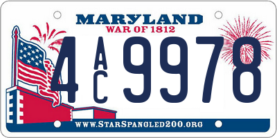 MD license plate 4AC9978