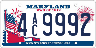 MD license plate 4AC9992