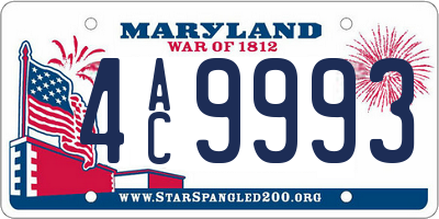MD license plate 4AC9993