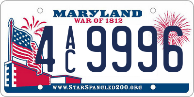 MD license plate 4AC9996