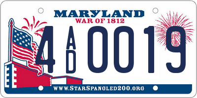 MD license plate 4AD0019