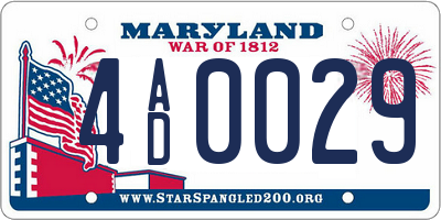 MD license plate 4AD0029