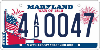 MD license plate 4AD0047