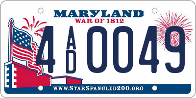 MD license plate 4AD0049