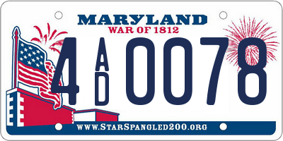 MD license plate 4AD0078