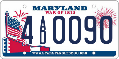MD license plate 4AD0090