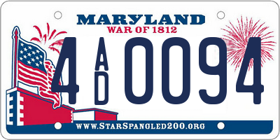 MD license plate 4AD0094