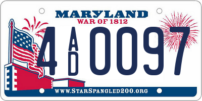 MD license plate 4AD0097