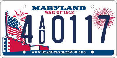 MD license plate 4AD0117