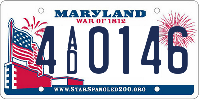 MD license plate 4AD0146