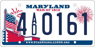 MD license plate 4AD0161