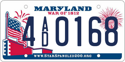 MD license plate 4AD0168