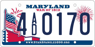MD license plate 4AD0170