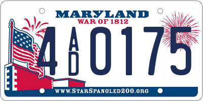 MD license plate 4AD0175