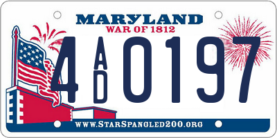 MD license plate 4AD0197