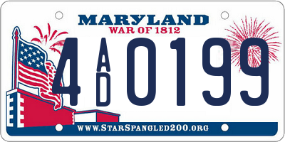MD license plate 4AD0199