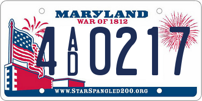 MD license plate 4AD0217