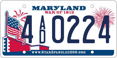 MD license plate 4AD0224