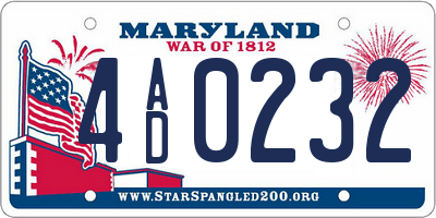 MD license plate 4AD0232