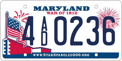 MD license plate 4AD0236