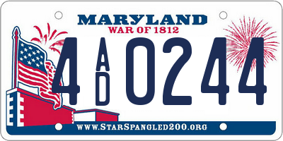 MD license plate 4AD0244