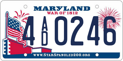 MD license plate 4AD0246