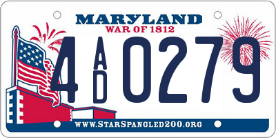 MD license plate 4AD0279