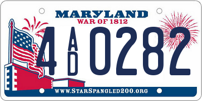 MD license plate 4AD0282