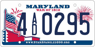 MD license plate 4AD0295