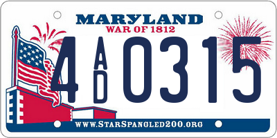MD license plate 4AD0315