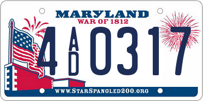 MD license plate 4AD0317
