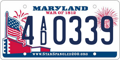 MD license plate 4AD0339