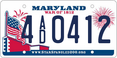 MD license plate 4AD0412