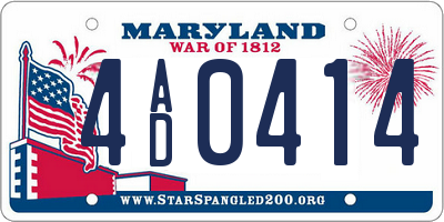 MD license plate 4AD0414