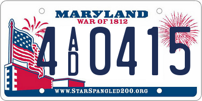 MD license plate 4AD0415