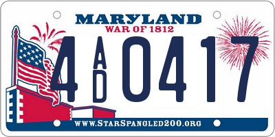 MD license plate 4AD0417