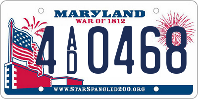 MD license plate 4AD0468