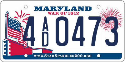 MD license plate 4AD0473